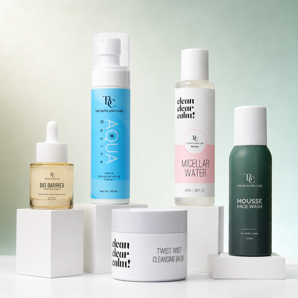 Makeup Remover Balm + Micellar Water + Mousse Face Wash + Aqua Revive Toner + Bio Barrier Ampoule The Bath and Care