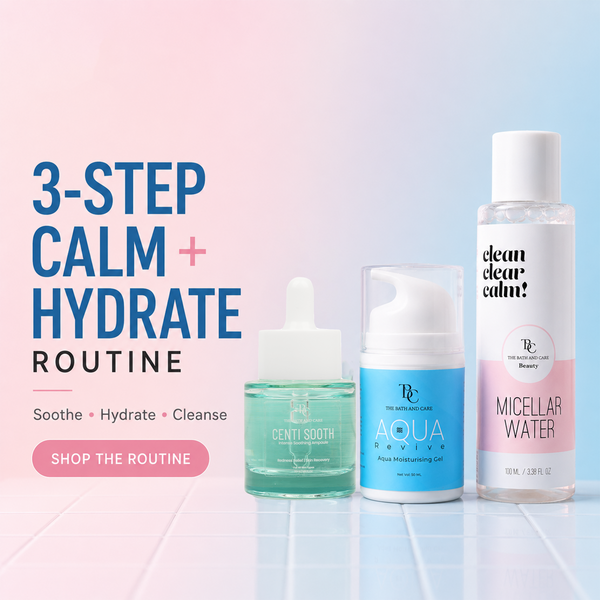 Micellar Water + Centi Sooth Ampoule + Aqua Revive Moisturiser Gel The Bath and Care