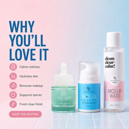 Micellar Water + Centi Sooth Ampoule + Aqua Revive Moisturiser Gel The Bath and Care