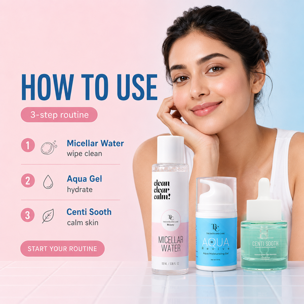 Micellar Water + Centi Sooth Ampoule + Aqua Revive Moisturiser Gel The Bath and Care