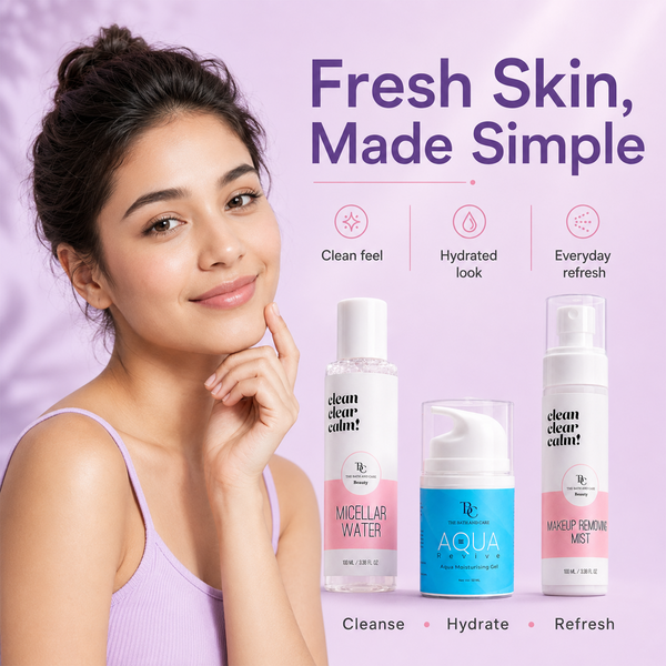Makeup Remover Mist + Micellar Water + Aqua Revive Moisturiser Gel The Bath and Care