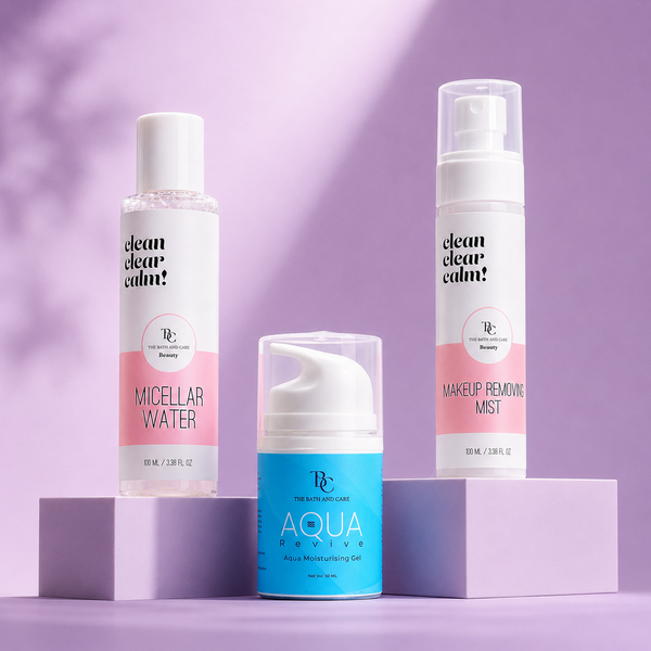 Makeup Remover Mist + Micellar Water + Aqua Revive Moisturiser Gel The Bath and Care
