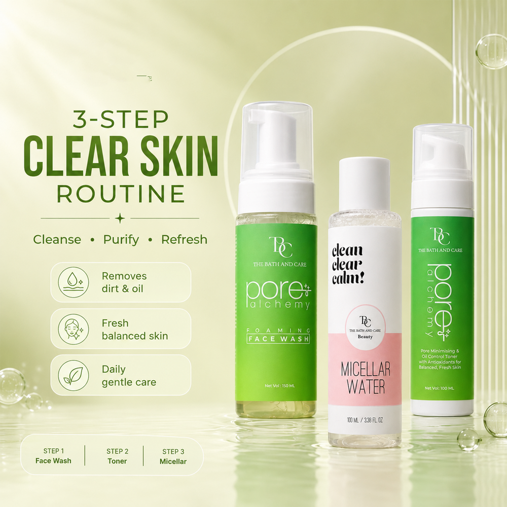 Micellar Water + Pore Alchemy Face Wash + Pore Alchemy Toner The Bath and Care