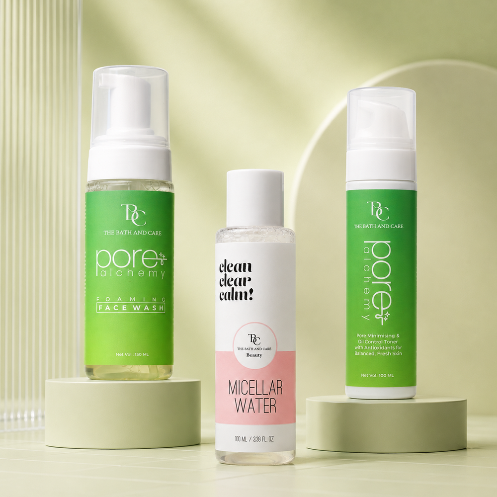 Micellar Water + Pore Alchemy Face Wash + Pore Alchemy Toner The Bath and Care