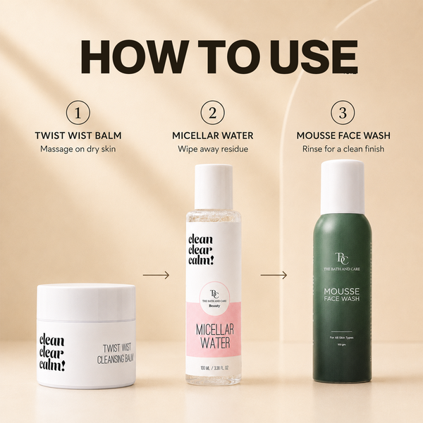 Makeup Remover Balm + Micellar Water + Mousse Face Wash The Bath and Care