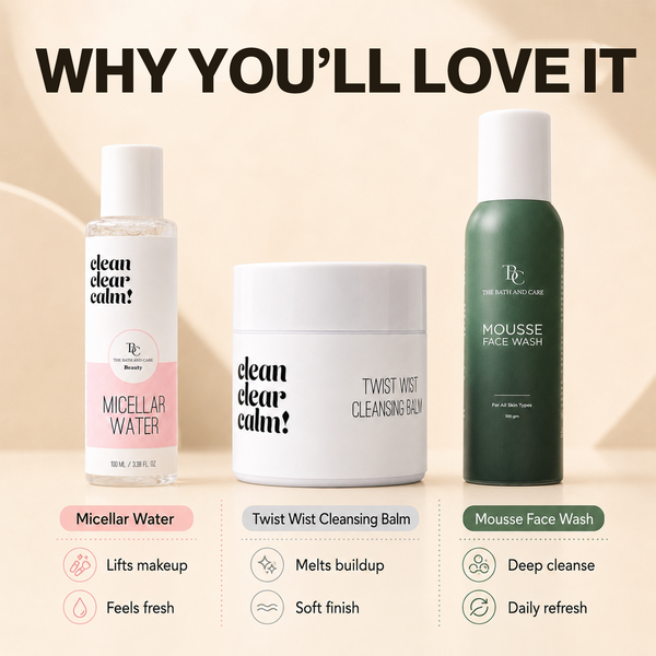 Makeup Remover Balm + Micellar Water + Mousse Face Wash The Bath and Care
