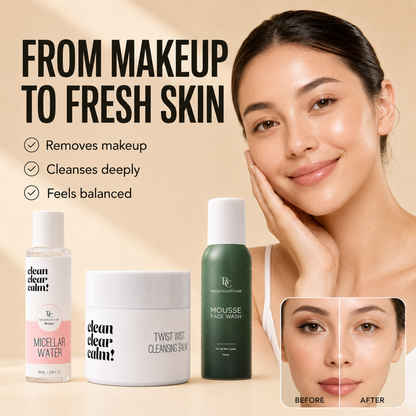 Makeup Remover Balm + Micellar Water + Mousse Face Wash The Bath and Care