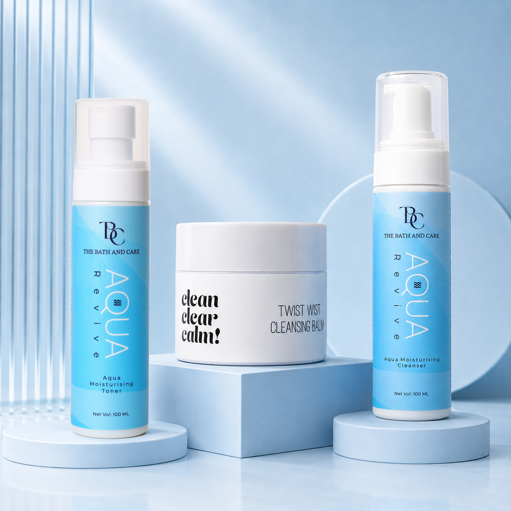 Makeup Remover Balm + Aqua Revive Hydrating Cleanser + Aqua Revive Toner The Bath and Care