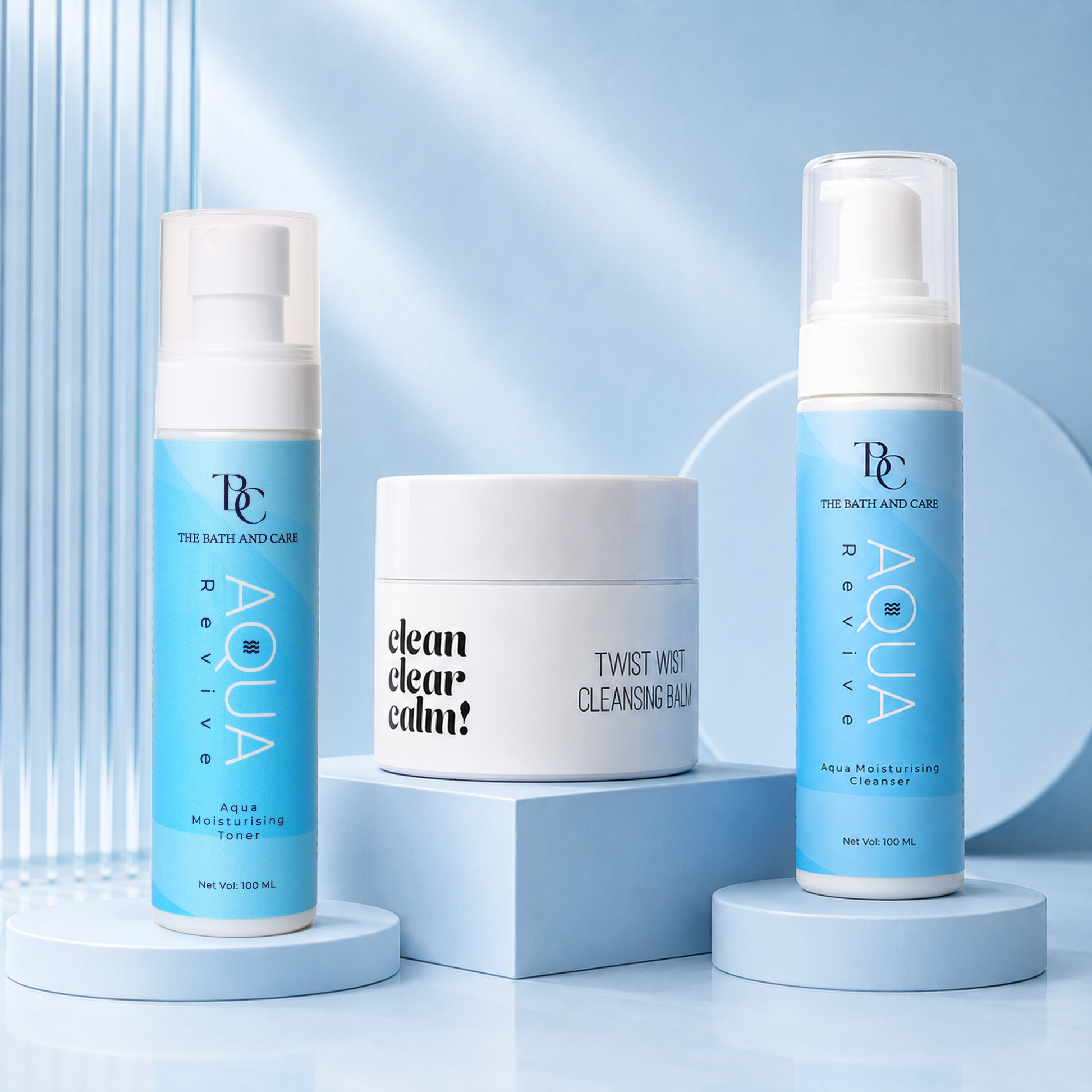 Makeup Remover Balm + Aqua Revive Hydrating Cleanser + Aqua Revive Toner The Bath and Care