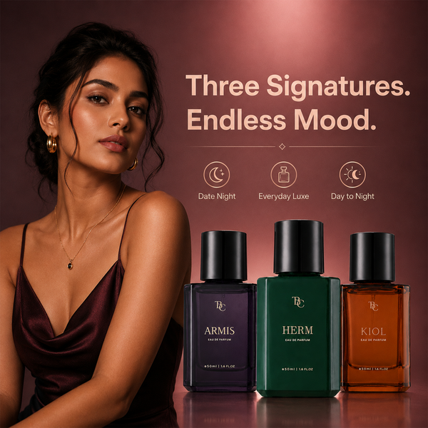 Unisex Icons Perfume Trio – Kiol + Armis + Herm The Bath & Care