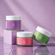 Pack of Pink, Green & Purple Clay Mask