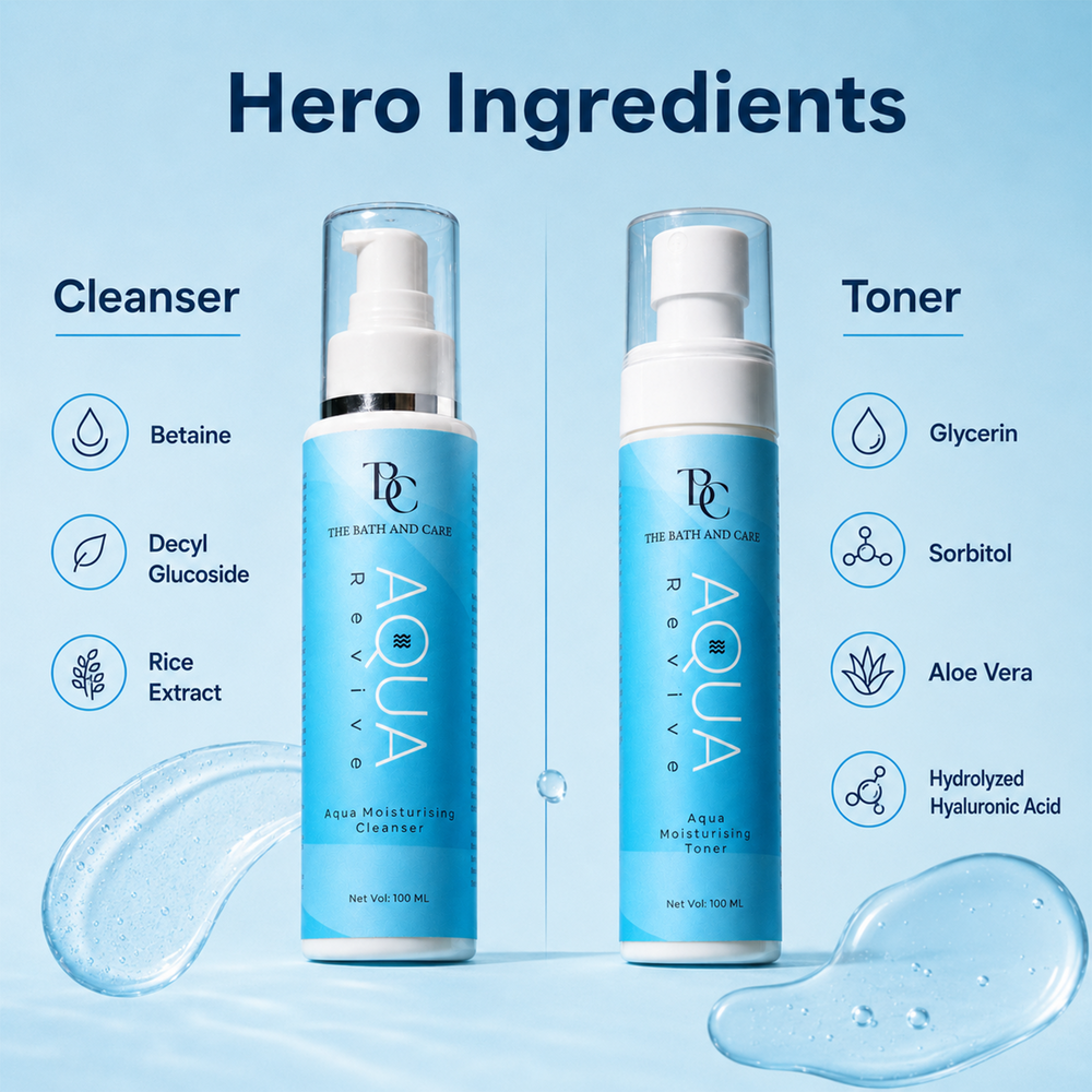 Aqua Moisturizing Cleanser + Toner Combo The Bath And Care