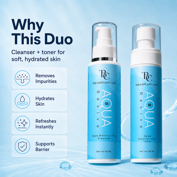 Aqua Moisturizing Cleanser + Toner Combo The Bath And Care