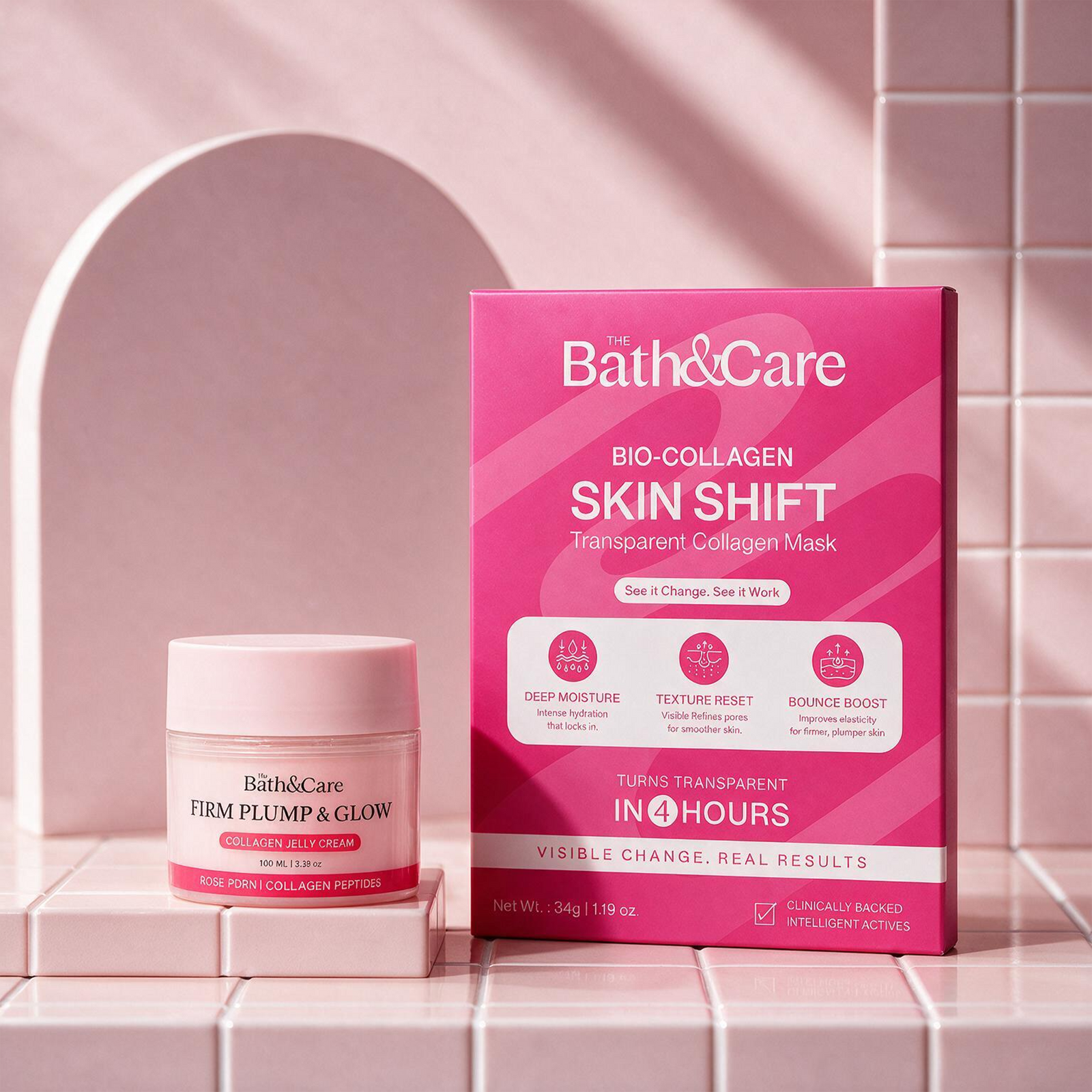 Firm Plump & Glow - Collagen Jelly Cream and Bio-Collagen Real Deep Mask The Bath and Care