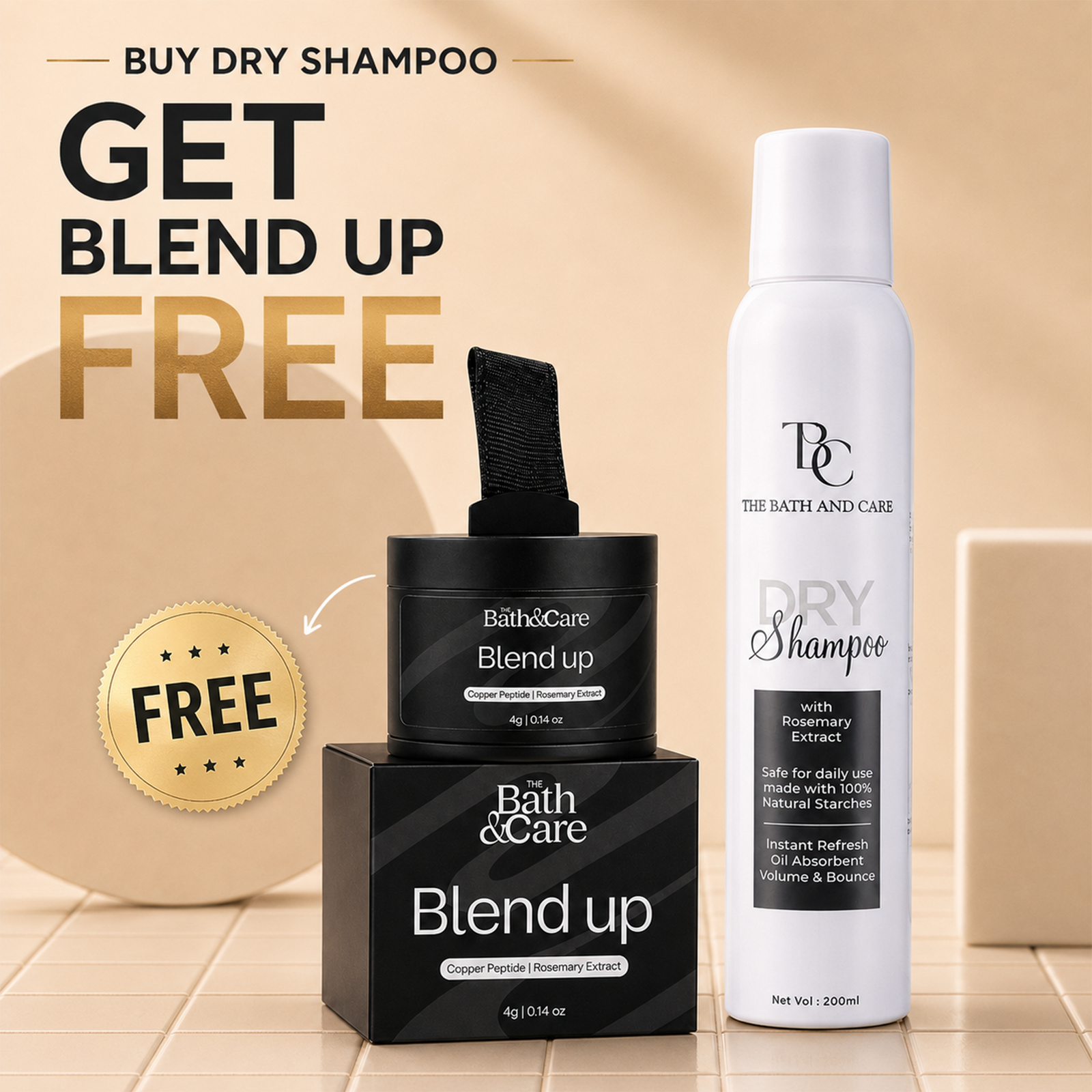 Buy Dry Shampoo and Get Blend Up - Hair Cover Up Powder Free The Bath and Care