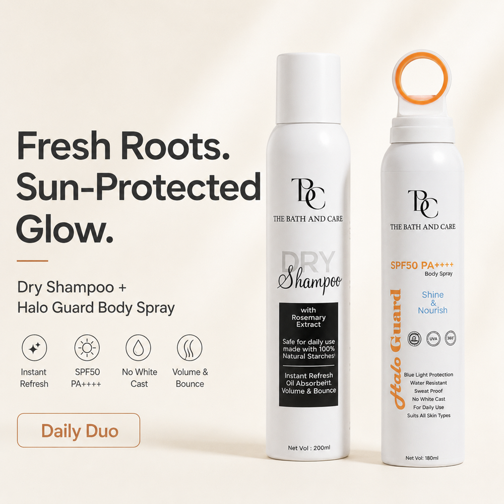 Combo of Dry Shampoo and  Sunscreen Spray The Bath and Care