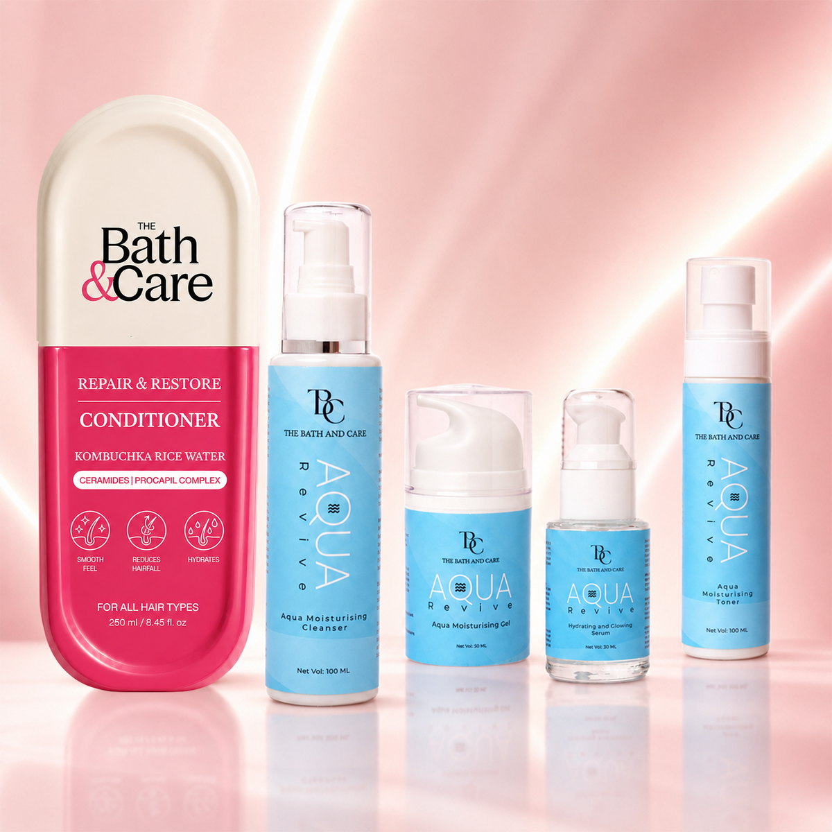 Buy Kombuchka Rice Water Repair & Restore Conditioner for Dry, Damaged & Frizzy Hair + Get Aqua Revive Skincare Range FREE | Hair Repair & Hydrating Skin Care Bundle The Bath and Care