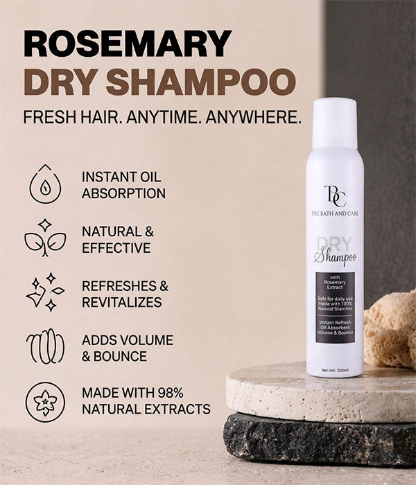 Rosemary Waterless Dry Shampoo for Oily Scalp & Instant Refresh | 200ml