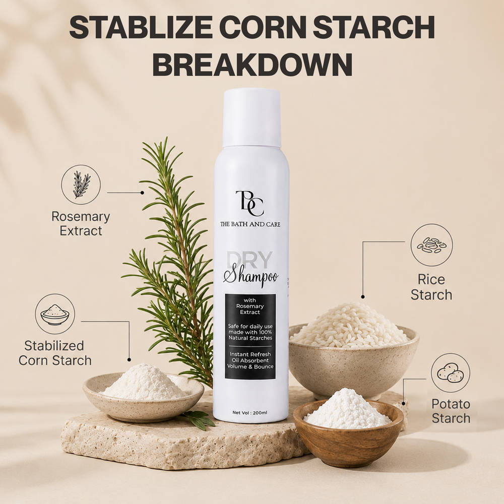 Rosemary Waterless Dry Shampoo for Oily Scalp & Instant Refresh | 200ml The Bath and Care