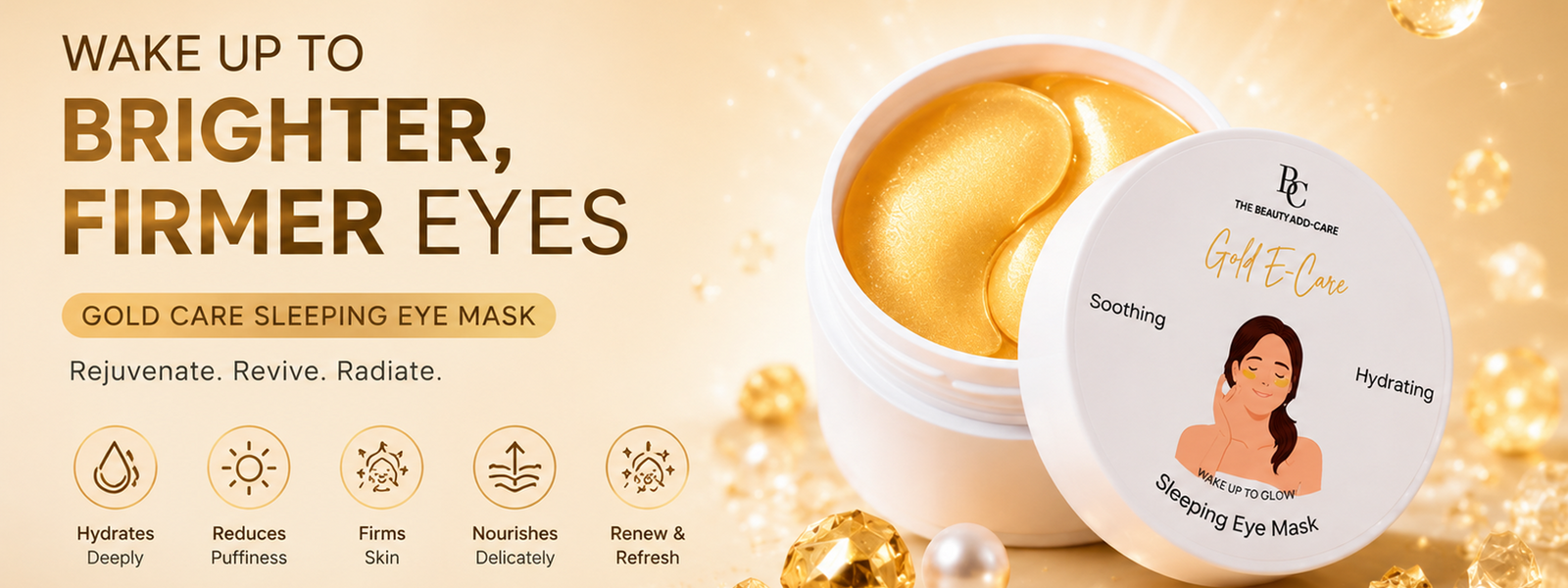 Gold E-Care Hydrogel Under-Eye Patches for Dark Circles & Puffiness