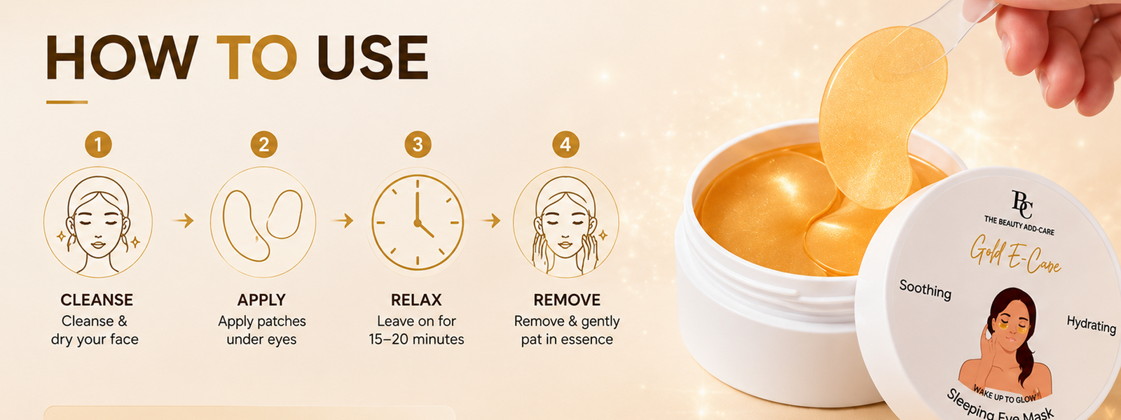 Gold E-Care Hydrogel Under-Eye Patches for Dark Circles & Puffiness
