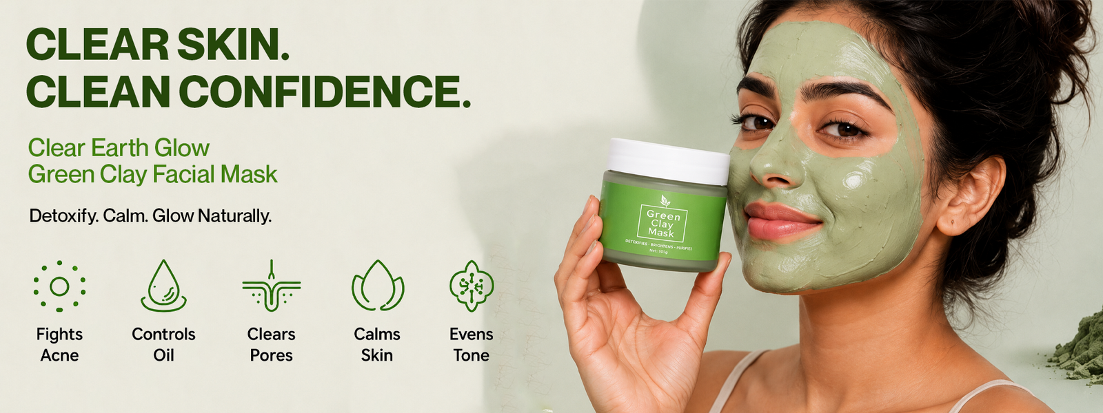 Clear Earth Glow Green Clay Anti-Acne Face Mask
