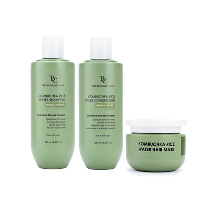 KOMBUCHKA RICE WATER - DEFEND AND CONTROL Hair Shampoo + Conditioner + Hair Mask The Bath and Care