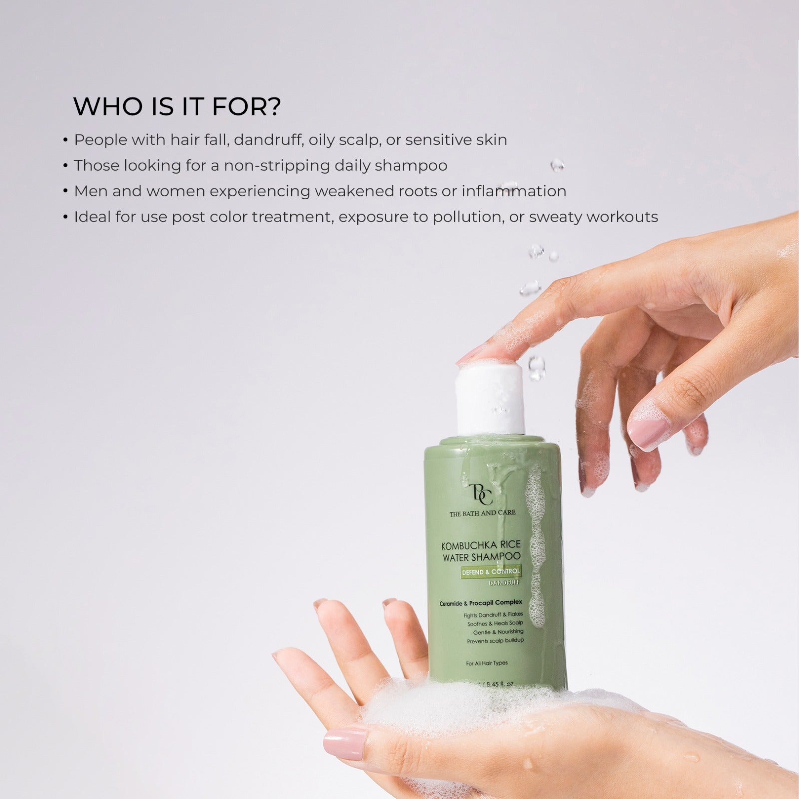 KOMBUCHKA RICE WATER SHAMPOO - DEFEND AND CONTROL The Bath and Care
