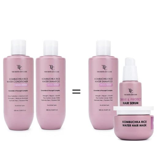 Buy Pink Shampoo and Conditioner and Get Pink Shampoo, Hair Mask and Serum Free The Bath and Care