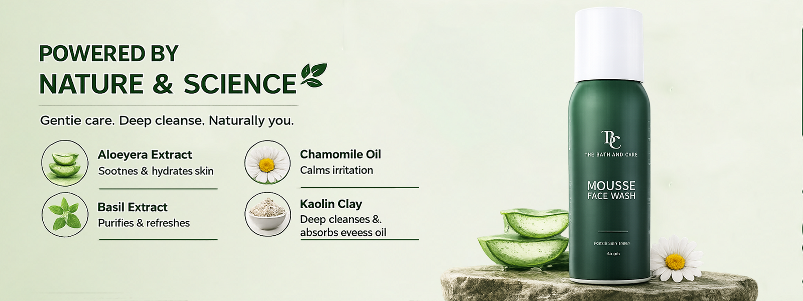Mousse Face Wash with Kaolin & Chamomile