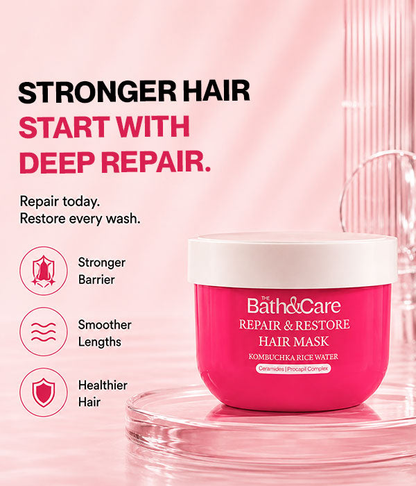 Rice Water Hair Mask for Dry, Damaged & Frizzy Hair – Repairs, Strengthens, Smooths & Hydrates | Kombuchka Repair & Restore
