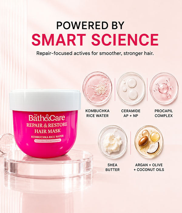 Rice Water Hair Mask for Dry, Damaged & Frizzy Hair – Repairs, Strengthens, Smooths & Hydrates | Kombuchka Repair & Restore