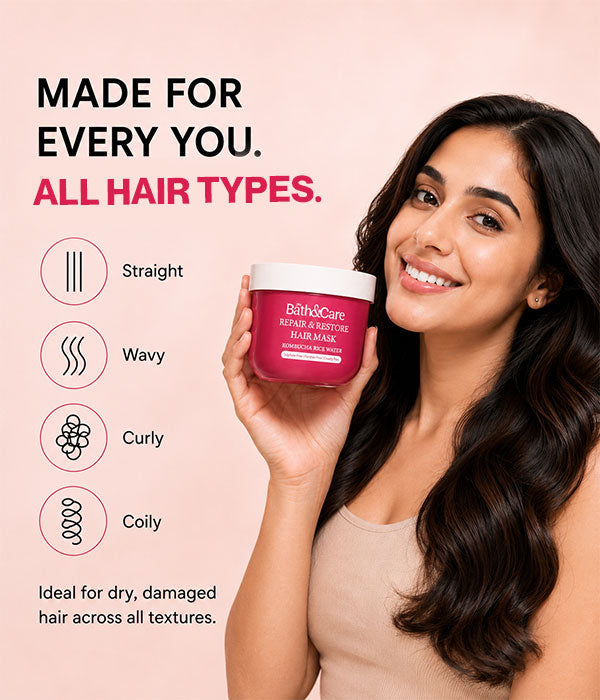 Rice Water Hair Mask for Dry, Damaged & Frizzy Hair – Repairs, Strengthens, Smooths & Hydrates | Kombuchka Repair & Restore