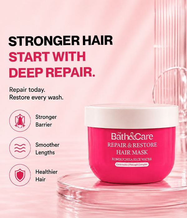 Rice Water Hair Mask for Dry, Damaged & Frizzy Hair – Repairs, Strengthens, Smooths & Hydrates | Kombuchka Repair & Restore