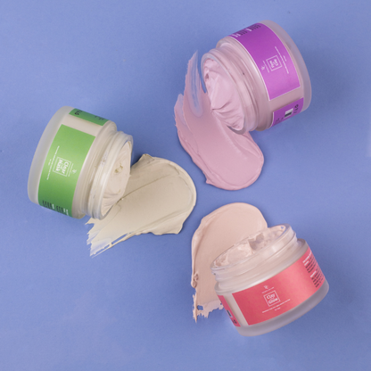 Pack of Pink Clay, Green Clay & Purple Clay Mask The Bath and Care