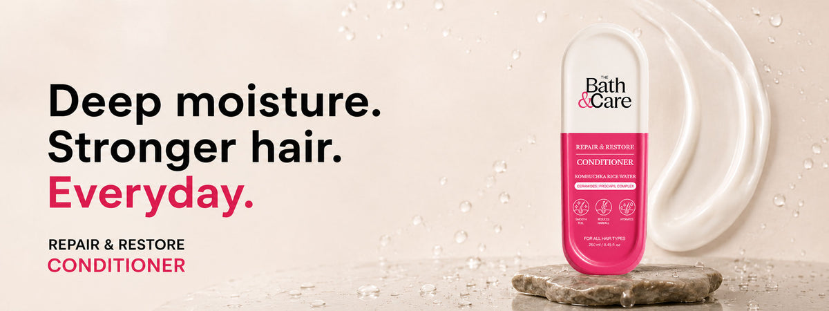 Rice Water Conditioner for Dry & Damaged Hair with Ceramides & Peptides – Repair, Strengthen & Smooth | Kombuchka Repair & Restore