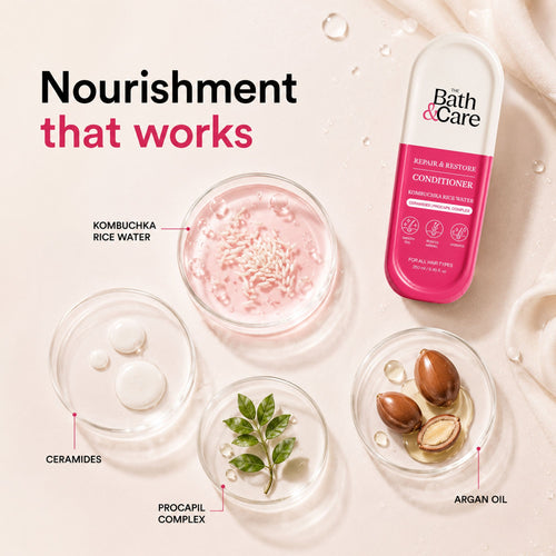 Kombuchka Rice Water Conditioner for Dry and Damaged Hair with Ceramides & Peptides - Repair & Restore The Bath and Care