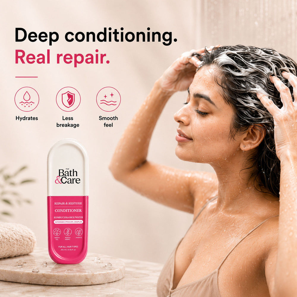 Kombuchka Rice Water Conditioner for Dry and Damaged Hair with Ceramides & Peptides - Repair & Restore The Bath and Care
