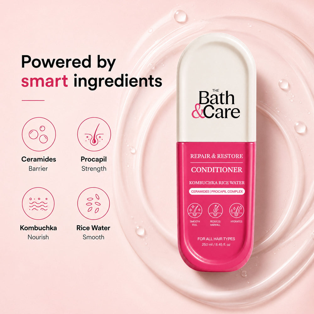 Kombuchka Rice Water Conditioner for Dry and Damaged Hair with Ceramides & Peptides - Repair & Restore The Bath and Care