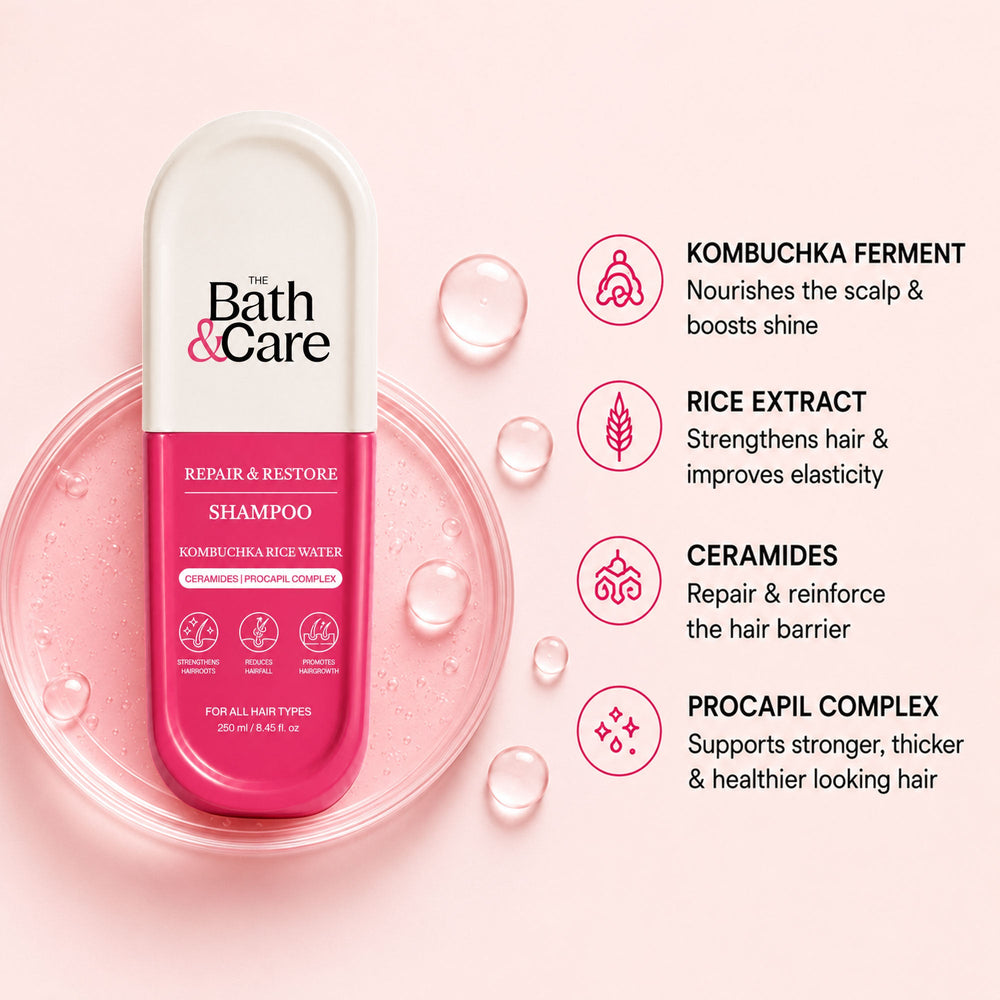 Kombuchka Rice Water Shampoo - Repair & Restore Shampoo for Dry and Damaged Hair, Strengthen, Hydrate & Protect Hair The Bath and Care