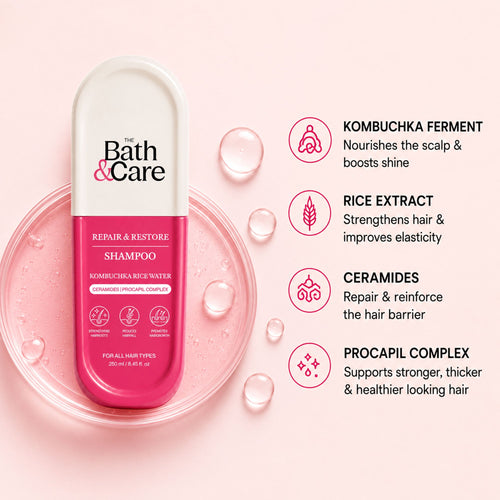 Kombuchka Rice Water Shampoo - Repair & Restore Shampoo for Dry and Damaged Hair, Strengthen, Hydrate & Protect Hair The Bath and Care