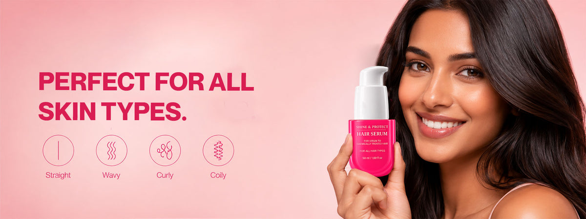 Shine & Protect Hair Serum for Frizzy, Dry & Dull Hair – Smooths, Adds Shine, Controls Frizz & Leaves Hair Silky