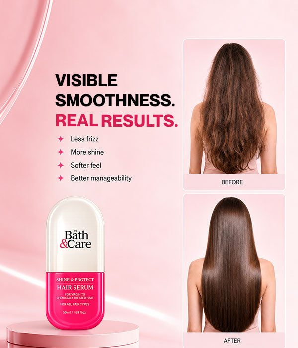 Shine & Protect Hair Serum for Frizzy, Dry & Dull Hair – Smooths, Adds Shine, Controls Frizz & Leaves Hair Silky