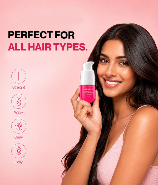 Shine & Protect Hair Serum for Frizzy, Dry & Dull Hair – Smooths, Adds Shine, Controls Frizz & Leaves Hair Silky