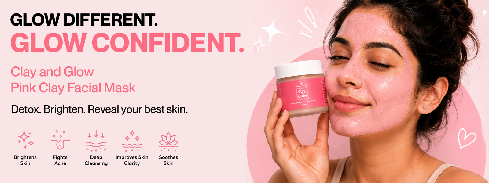 Clay & Glow Pink Clay De-Tan Face Mask