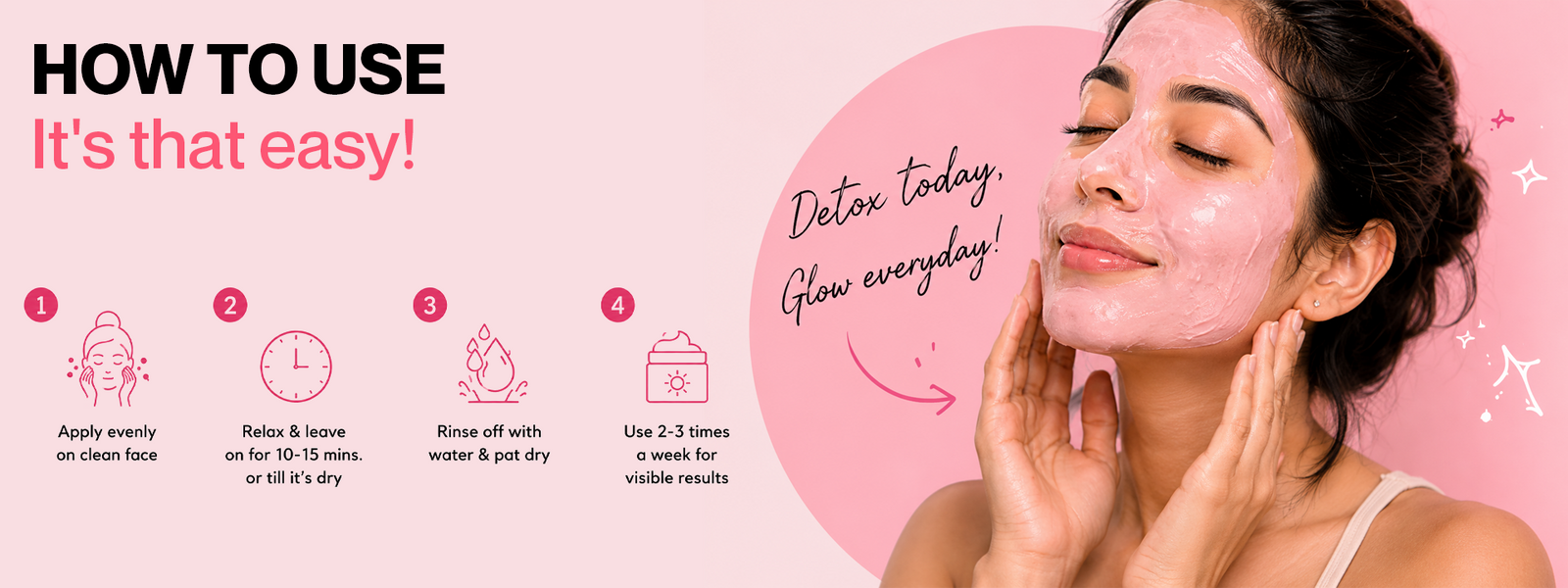 Clay & Glow Pink Clay De-Tan Face Mask