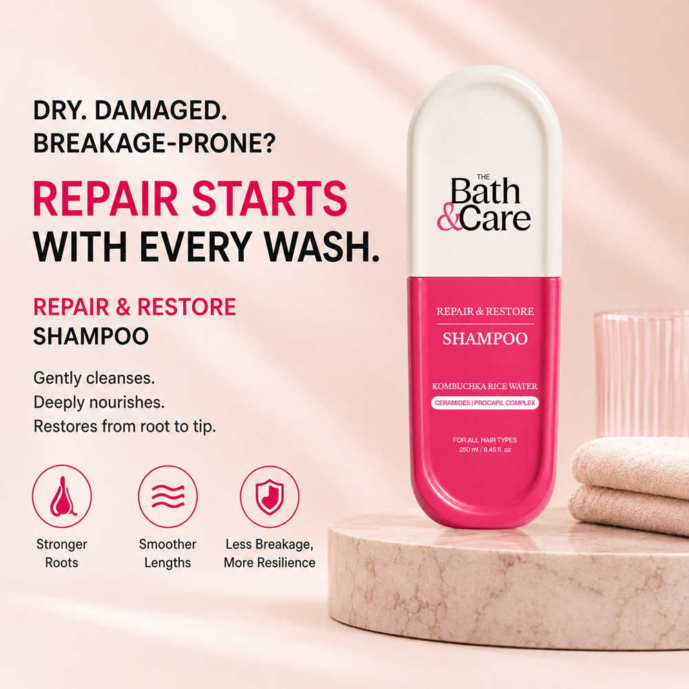 Kombuchka Rice Water Repair & Restore Shampoo Pack of 2 + D-Tan Kit FREE | Strengthening, Hydrating Hair & De-Tan Skin Care Bundle The Bath and Care