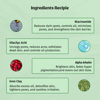 Green Clay Mask - Anti Acne Face Mask The Bath and Care