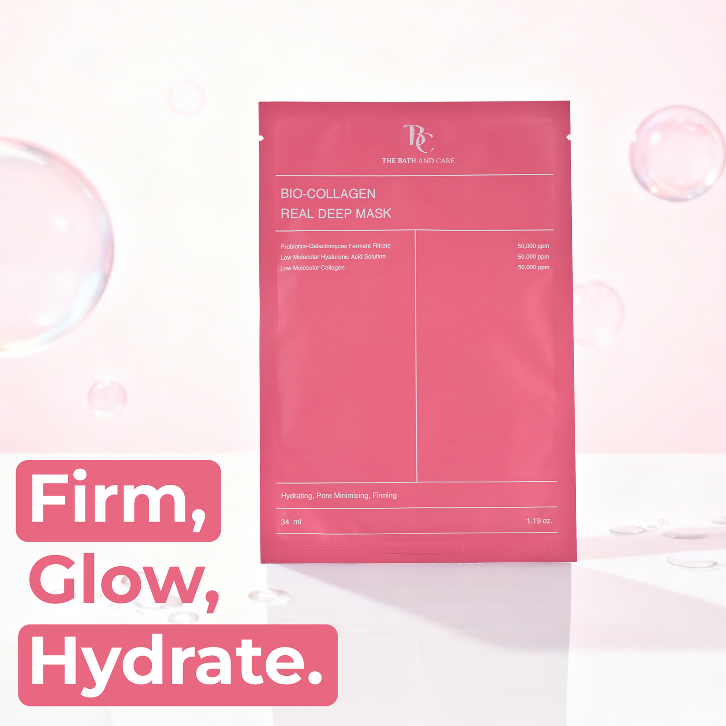 Bio-Collagen Real Deep Mask | Hydrating Overnight Hydrogel Mask for Pore Minimizing & Elasticity Boost | Korean Glass Skin The Bath and Care