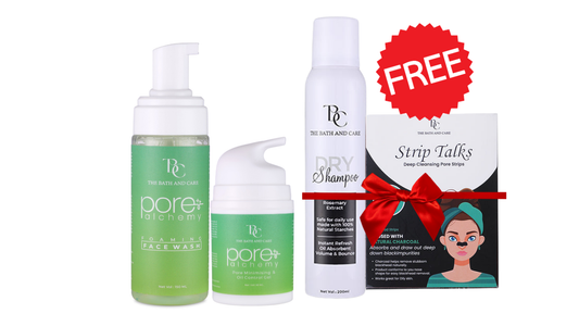 Buy Pore Alchemy Face wash and Moisturiser - Get Dry Shampoo and Nose Strips Free The Bath and Care